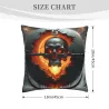 Housse de coussin en peluche sur le thème de l'Enfer - Okomall