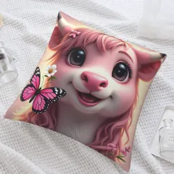Housse de coussin en peluche dessin animé mignon - 18x18 pouces | Okomall