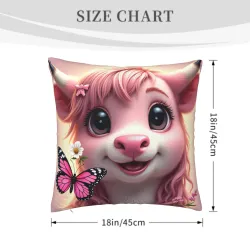 Housse de coussin en peluche dessin animé mignon - 18x18 pouces | Okomall