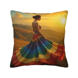 Housse de Coussin en Peluche Motif Fée Arc-en-ciel Rêveuse - Okomall