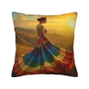 Funda de Almohada de Peluche con Diseño de Niña Arcoíris Fantástica - Okomall