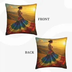 Housse de Coussin en Peluche Motif Fée Arc-en-ciel Rêveuse - Okomall