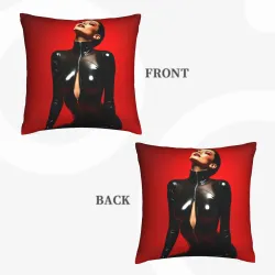 Housse de coussin en peluche avec motif de beauté 'Phantom' - Okomall