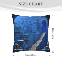 드림 계단 플러시 쿠션 커버 - 18x18인치 | 오코몰