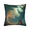 Housse de coussin en peluche paysage marin - Okomall