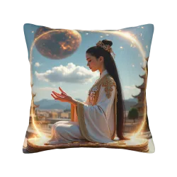 Housse de Coussin Zen Aquarelle - Lotus Paisible | OKOMALL