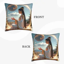 Housse de Coussin Zen Aquarelle - Lotus Paisible | OKOMALL