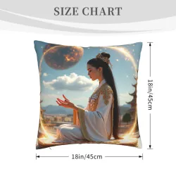 Housse de Coussin Zen Aquarelle - Lotus Paisible | OKOMALL