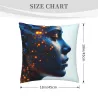Housse de Coussin en Peluche à Double Face avec Portrait de Beauté - Okomall