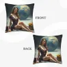 La Mujer Reflexiva - Funda de Almohada de Peluche Artística | OKOMALL