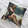 La Femme Réfléchie - Taie d'Oreiller en Peluche Artistique | OKOMALL