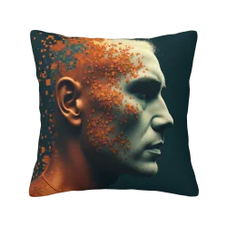Housse de coussin en peluche à portrait recto verso - 18x18 pouces | okomall