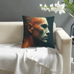 Housse de coussin en peluche à portrait recto verso - 18x18 pouces | okomall