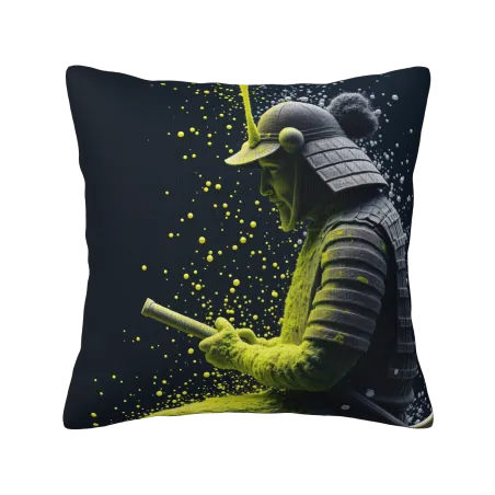 武士紋樣毛絨抱枕套 - Okomall