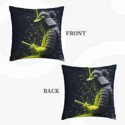 Housse de coussin en peluche avec motif de samouraï - Okomall