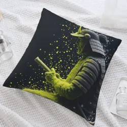 武士紋樣毛絨抱枕套 - Okomall