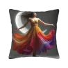 Housse de Coussin en Peluche avec Motif de Fille Arc-en-Ciel Fantastique - OkOmall
