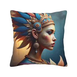 Funda de cojín con retrato femenino estético - Okomall