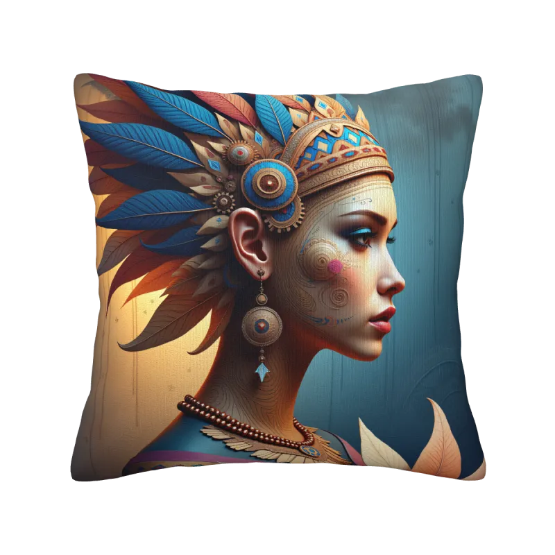 Housse de coussin avec portrait féminin esthétique - Okomall