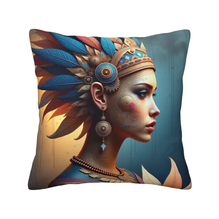Housse de coussin avec portrait féminin esthétique - Okomall