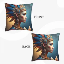 Housse de coussin avec portrait féminin esthétique - Okomall
