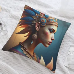 Housse de coussin avec portrait féminin esthétique - Okomall