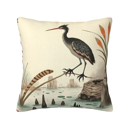 Refuge d'aigrettes - Housse de coussin en peluche | Okomall