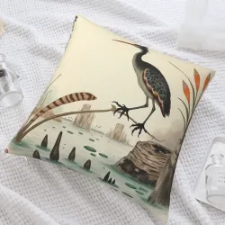 Refuge d'aigrettes - Housse de coussin en peluche | Okomall