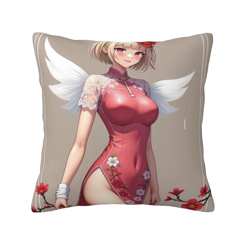 精緻少女風毛絨抱枕套 - 全面印花 | Okomall