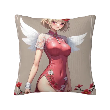 精緻少女風毛絨抱枕套 - 全面印花 | Okomall