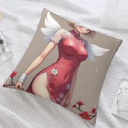 精緻少女風毛絨抱枕套 - 全面印花 | Okomall