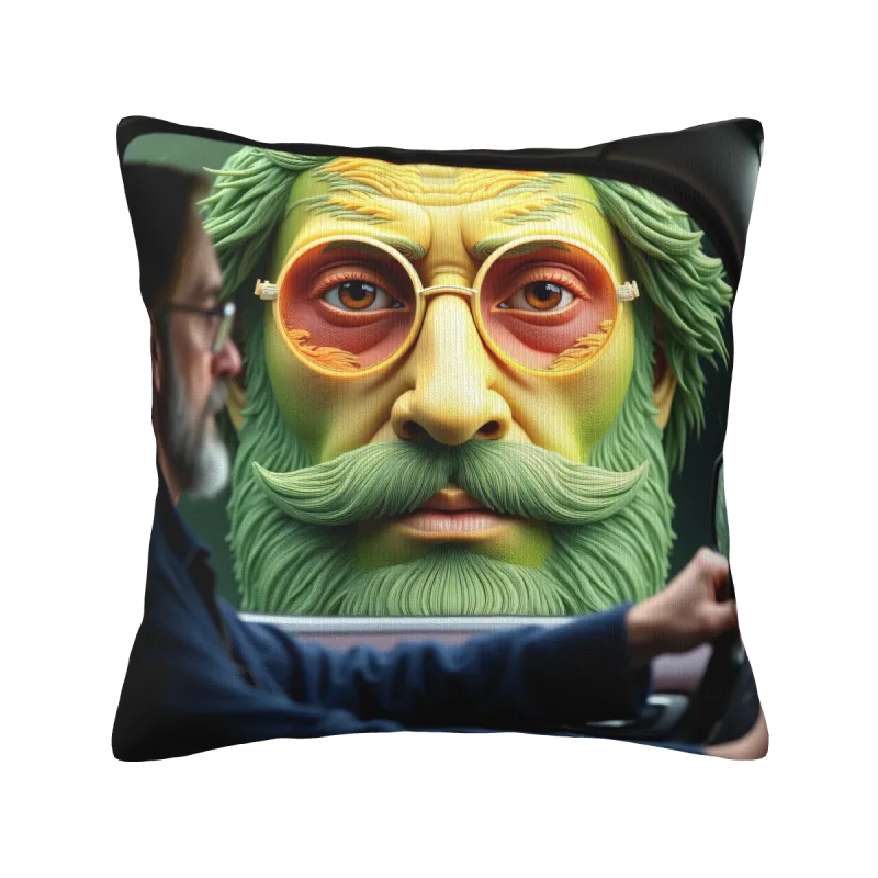 Housse de coussin en peluche portrait vintage - 18x18 pouces | Okomall