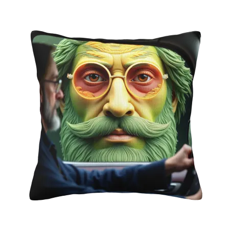 Housse de coussin en peluche portrait vintage - 18x18 pouces | Okomall