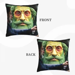 Housse de coussin en peluche portrait vintage - 18x18 pouces | Okomall