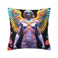 Splendida federa cuscino in peluche con motivo di angelo - Okomall