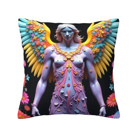 精美天使圖案毛絨抱枕套 - Okomall
