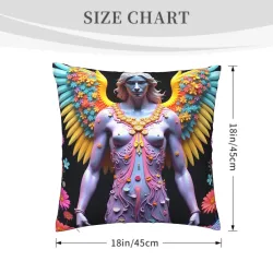Exquisite Angel Pattern Plush Pillow Cover - Okomall