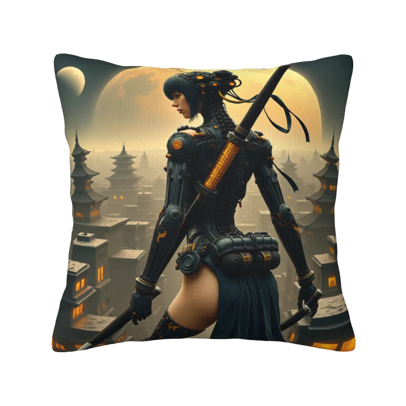 Housse de Coussin en Peluche Cyber Samouraï - Okomall