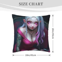 Dark Gothic Girl Plush Pillow Cover - Okomall