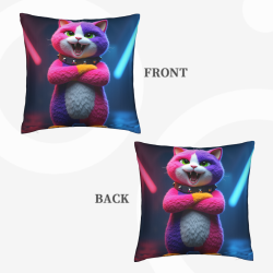 Adorable funda de cojín de gato de peluche - 18x18 pulgadas | OKOMALL