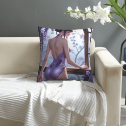 Coussin en peluche avec motif de fille magique - Okomall