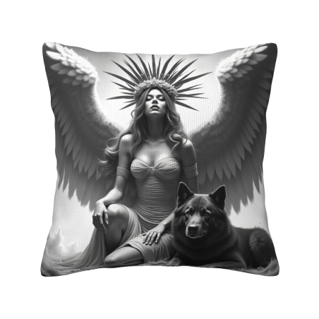 Housse de coussin en peluche Shadow Wolf - Okomall