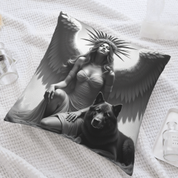Wolf Shadow Plush Pillow Cover - Okomall