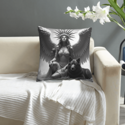 Wolf Shadow Plush Pillow Cover - Okomall