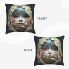 Housse de coussin en peluche à portrait de jeune fille recto-verso - Okamall