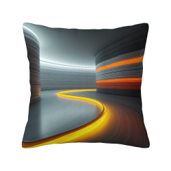 Coussin décoratif en peluche à motif abstrait et lignes fluides - Okomall