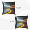 Coussin décoratif en peluche à motif abstrait et lignes fluides - Okomall