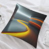 Coussin décoratif en peluche à motif abstrait et lignes fluides - Okomall