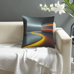 غطاء وسادة فروي تجريدي بتصميم خطي - Okomall