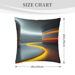 Coussin décoratif en peluche à motif abstrait et lignes fluides - Okomall
